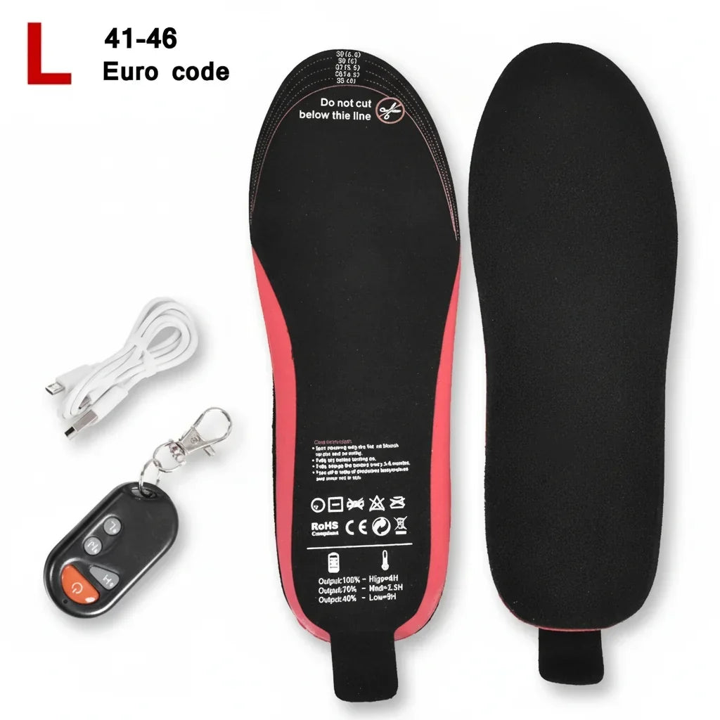 Rechargeable Heated Insoles with Wireless Remote Adjustable Heat Winter Shoe Inserts