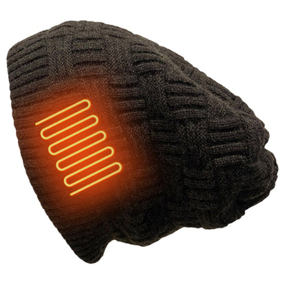 Rechargeable Heated Winter Beanie Ear Flaps 3400mAh Battery Knit Skull Cap Hat
