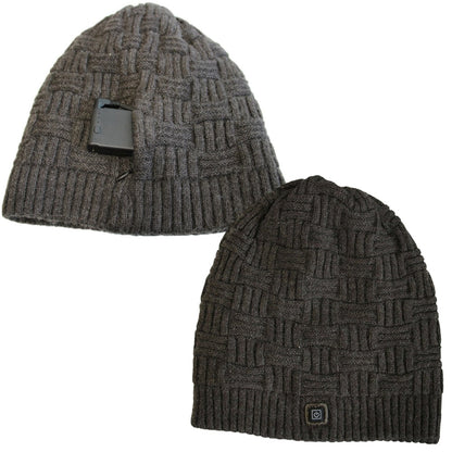 Rechargeable Heated Winter Beanie Ear Flaps 3400mAh Battery Knit Skull Cap Hat