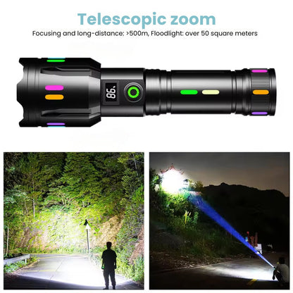 Rechargeable High Power LED Flashlight with Adjustable Beam
