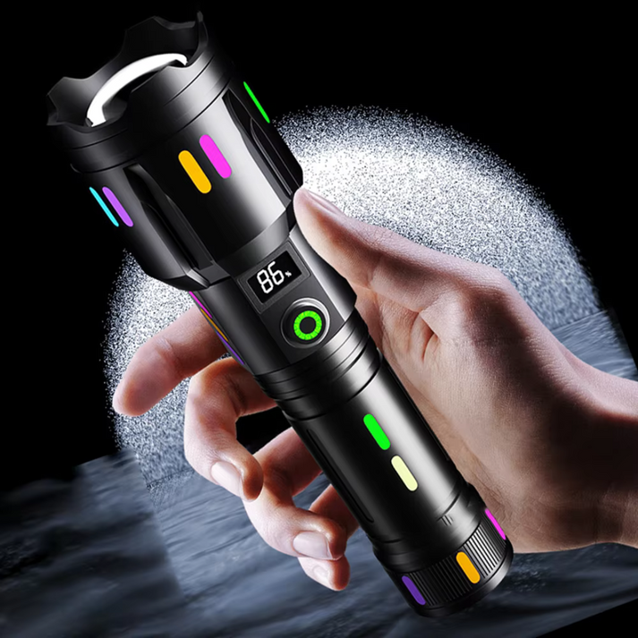 Rechargeable High Power LED Flashlight with Adjustable Beam