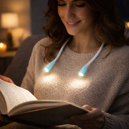 Rechargeable LED Neck Reading Light Adjustable Hands Free Lamp for Crafts