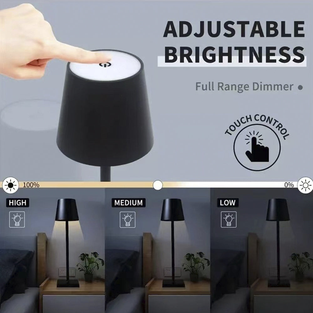 Rechargeable LED Table Lamp with Touch Dimming and 3 Light Modes