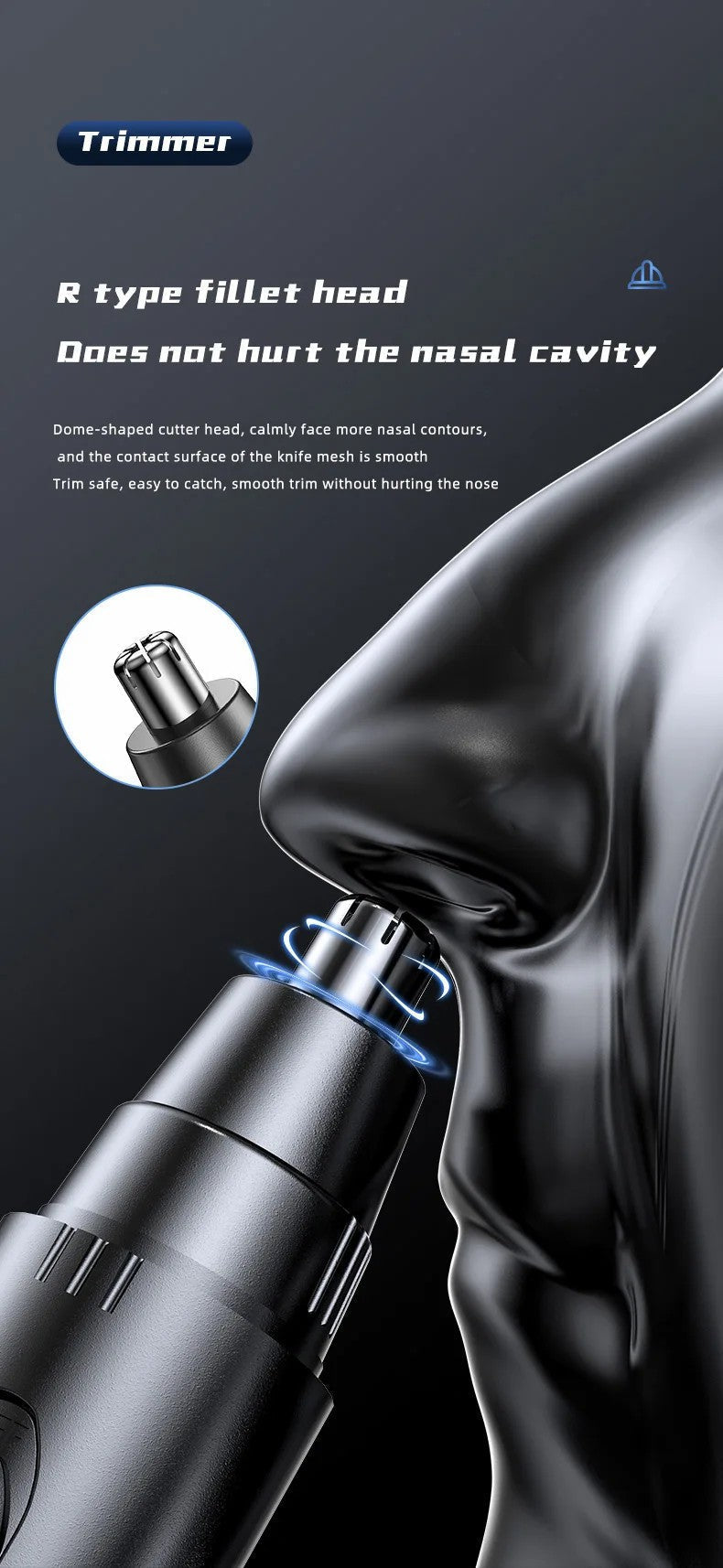 Rechargeable Nose and Ear Hair Trimmer for Men and Women