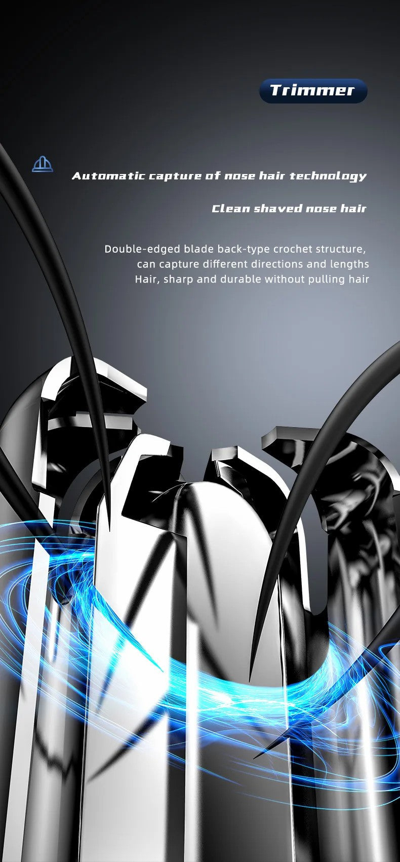 Rechargeable Nose and Ear Hair Trimmer for Men and Women