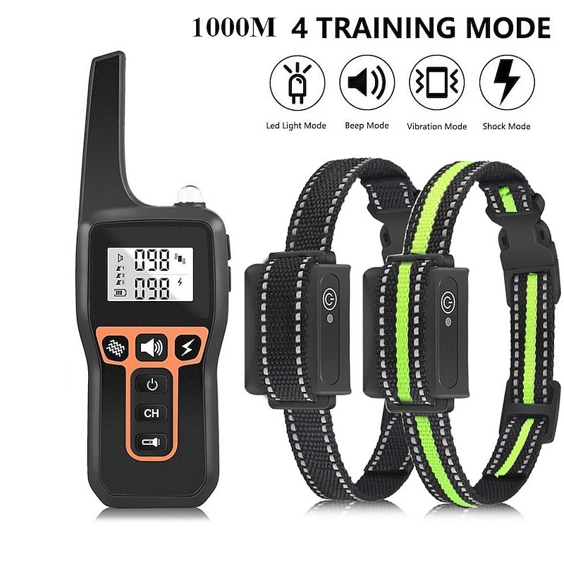 Rechargeable Waterproof Dog Training Collar 1000m Range