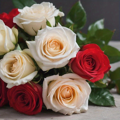 Bouquet di rose rosse artificiali, decorazione floreale in plastica per la casa