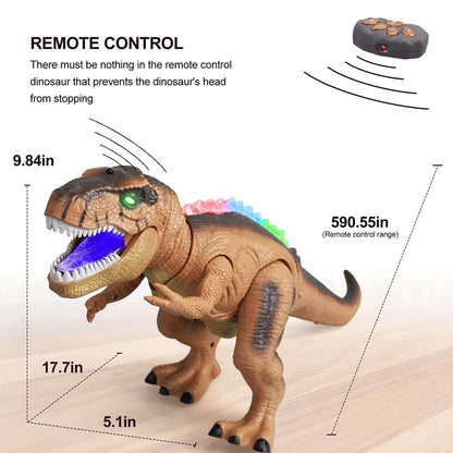 Remote Control T-Rex Dinosaur Toy with LED Lights and Roaring Sound