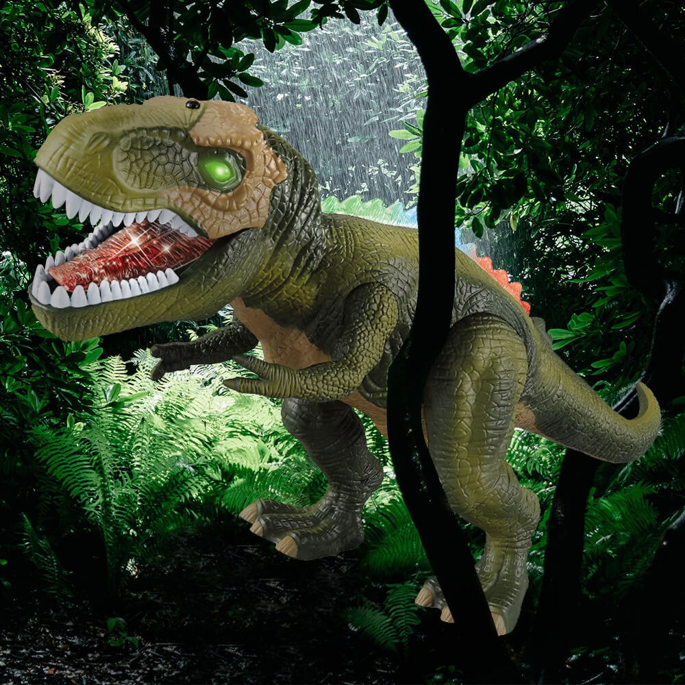 Remote Control T-Rex Dinosaur Toy with LED Lights and Roaring Sound