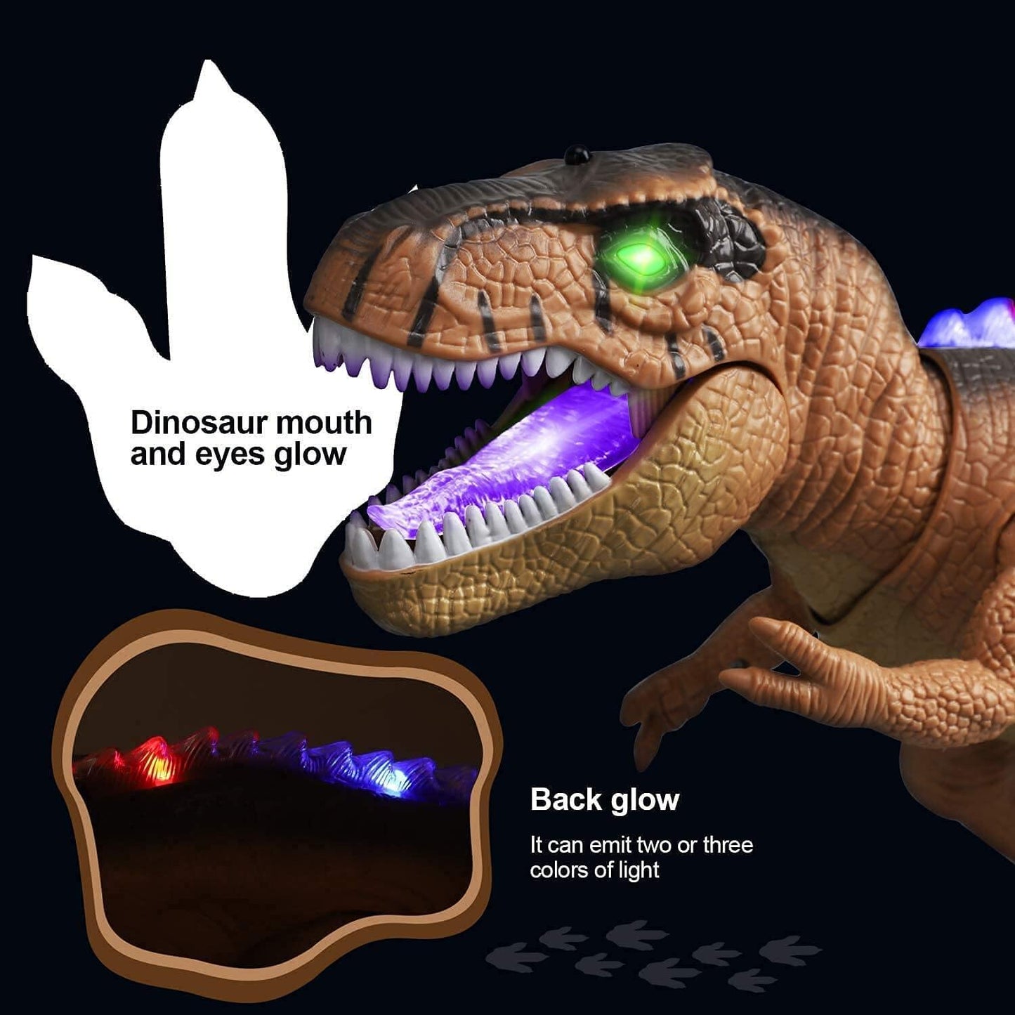 Remote Control T-Rex Dinosaur Toy with LED Lights and Roaring Sound