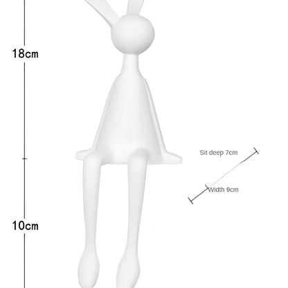 ResinLux Modern Easter Bunny Decor Sitting Rabbit Ornament for Stylish Home Display