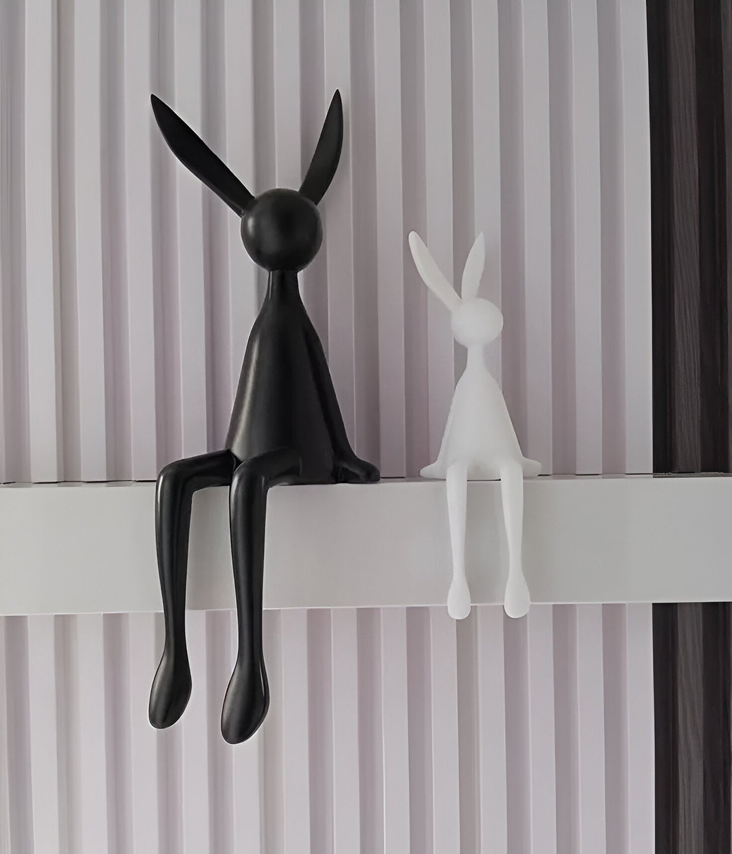 ResinLux Modern Easter Bunny Decor Sitting Rabbit Ornament for Stylish Home Display