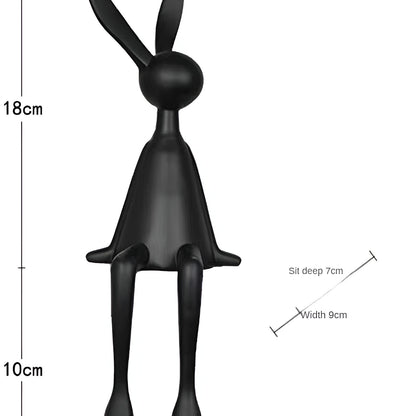 ResinLux Modern Easter Bunny Decor Sitting Rabbit Ornament for Stylish Home Display