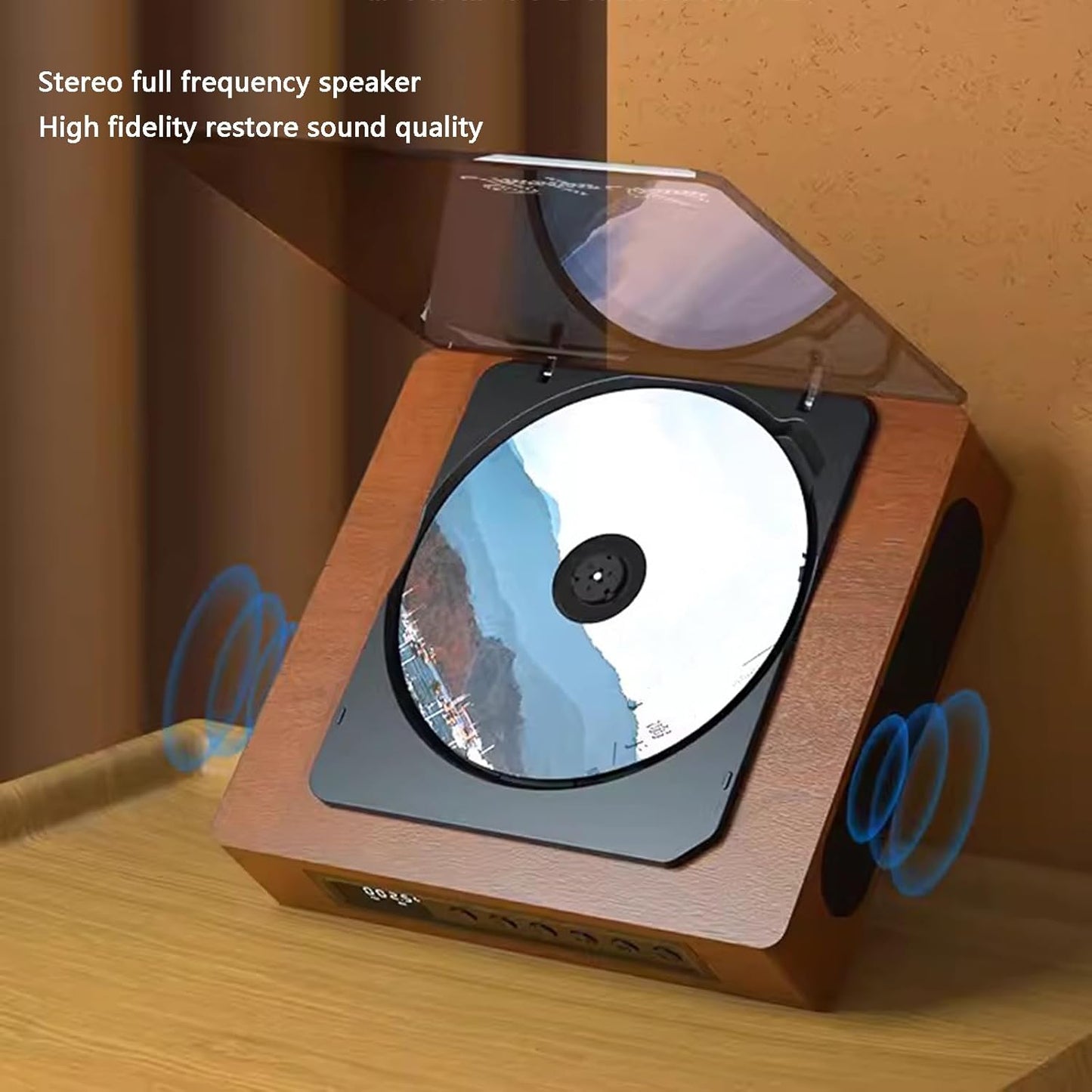 Retro Bluetooth CD Player with FM Radio and Wireless Streaming