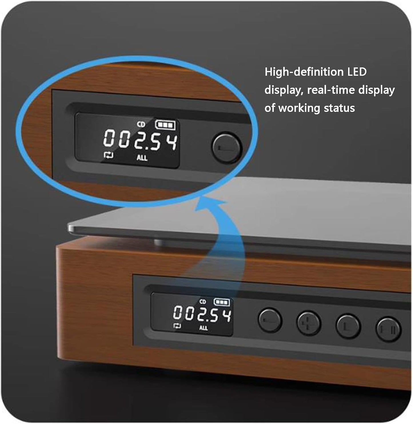 Retro Bluetooth CD Player with FM Radio and Wireless Streaming