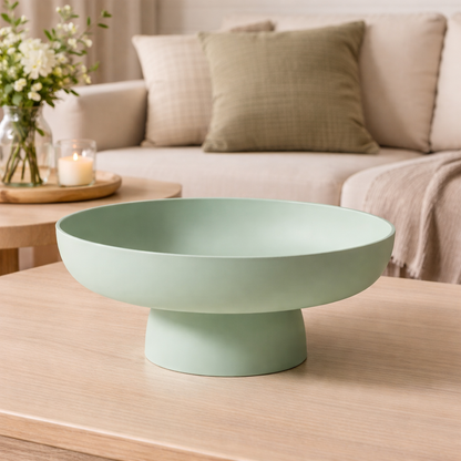 Retro Ceramic Fruit Bowl Raised Pedestal Kitchen Serving Dish