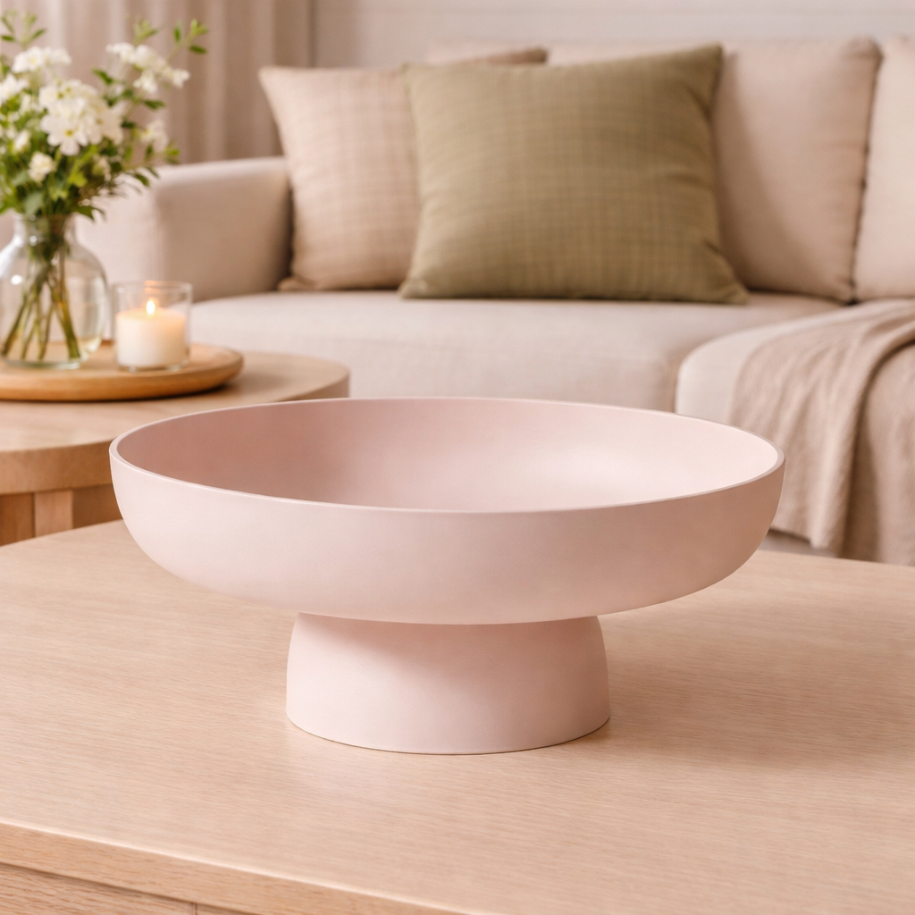 Retro Ceramic Fruit Bowl Raised Pedestal Kitchen Serving Dish