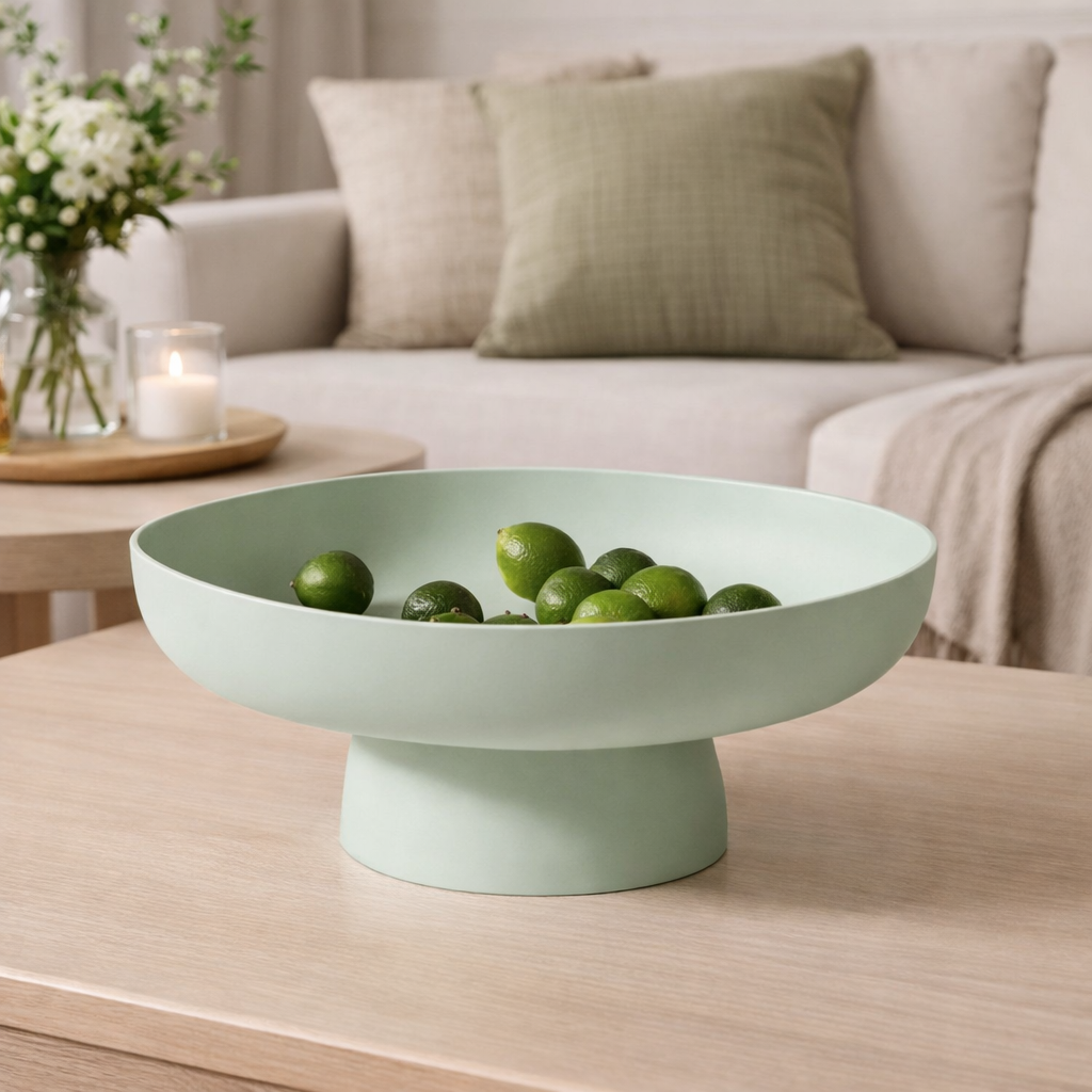 Retro Ceramic Fruit Bowl Raised Pedestal Kitchen Serving Dish
