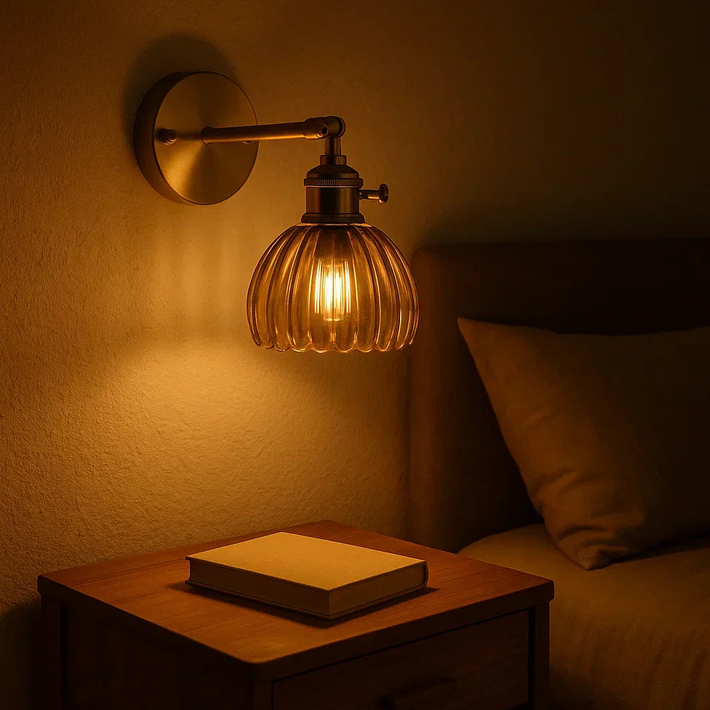 Retro Wall Lamp Glass Tulip Shade Vintage Wall Light