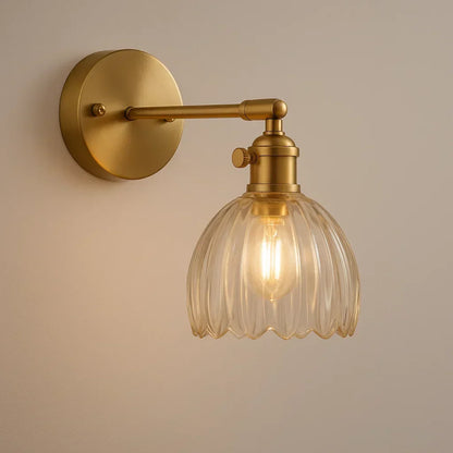 Retro Wall Lamp Glass Tulip Shade Vintage Wall Light