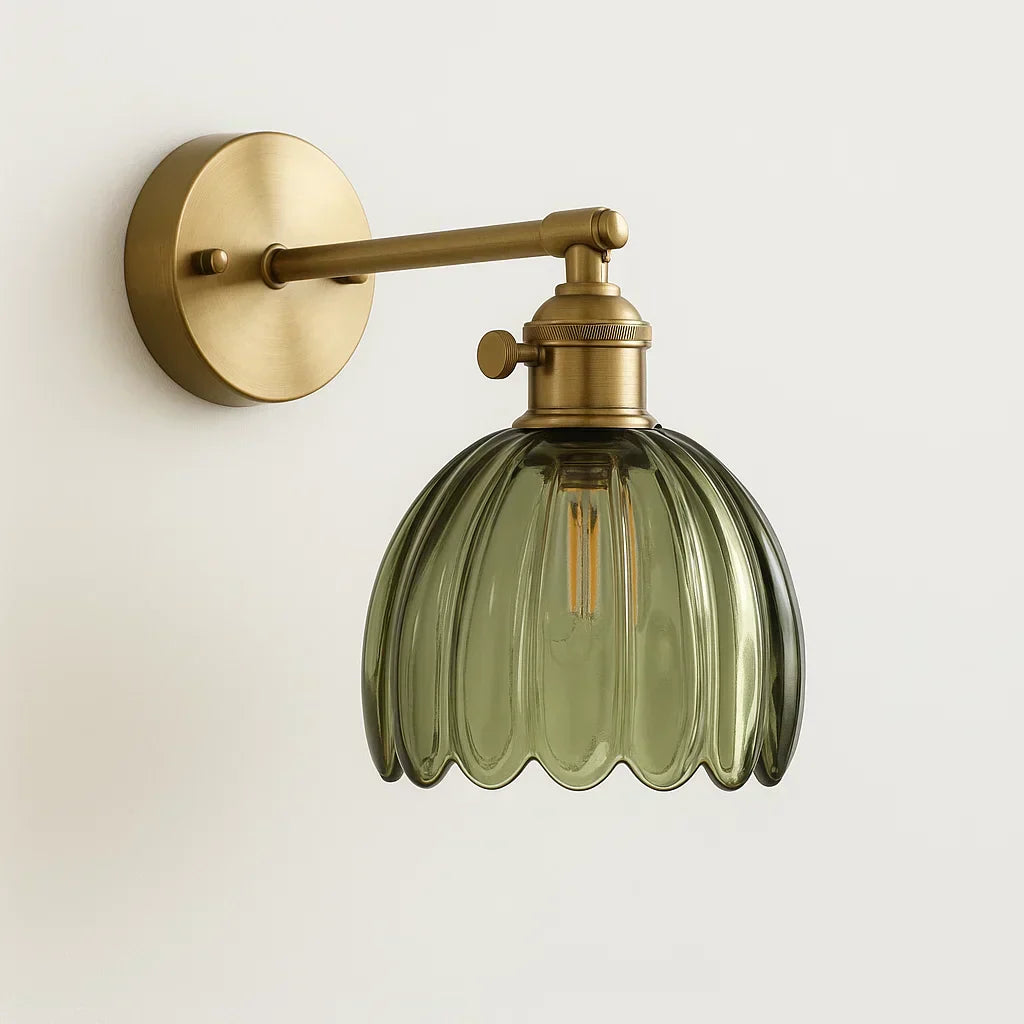 Retro Wall Lamp Glass Tulip Shade Vintage Wall Light