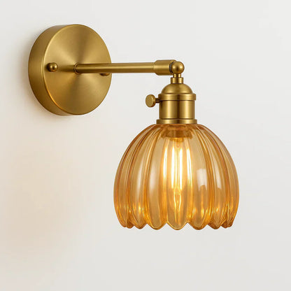 Retro Wall Lamp Glass Tulip Shade Vintage Wall Light