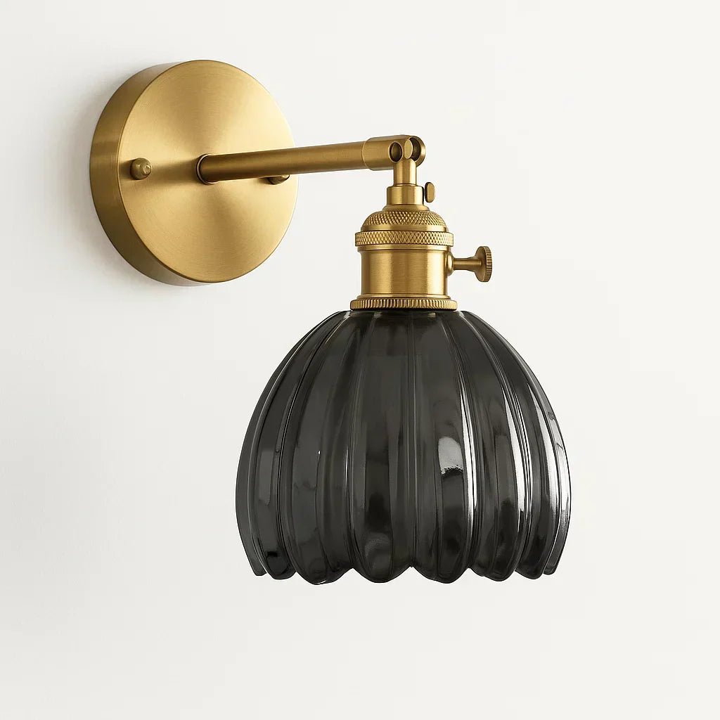 Retro Wall Lamp Glass Tulip Shade Vintage Wall Light