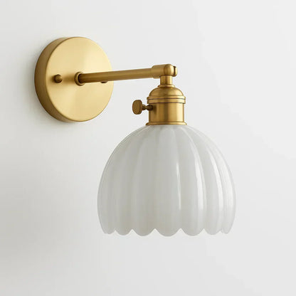 Retro Wall Lamp Glass Tulip Shade Vintage Wall Light