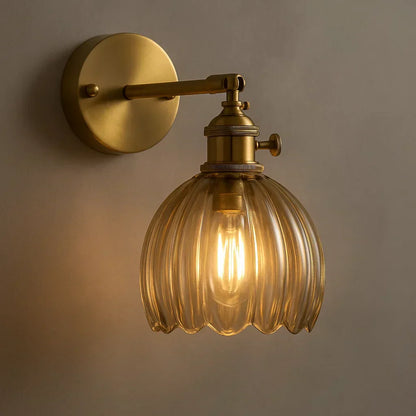 Retro Wall Lamp Glass Tulip Shade Vintage Wall Light