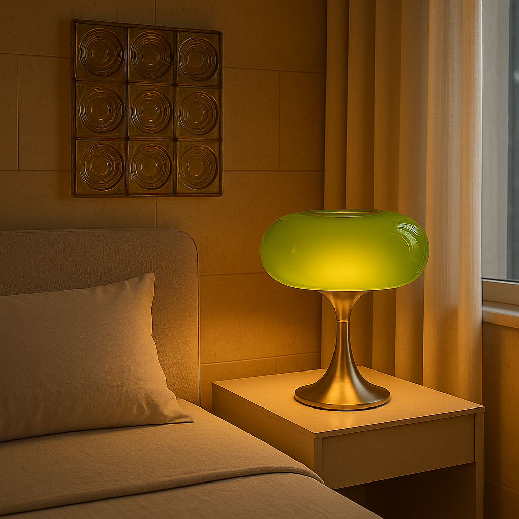RetroGlow Bauhaus Glass Table Lamp Warm Ambient Lighting