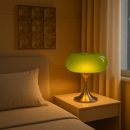 RetroGlow Bauhaus Glass Table Lamp Warm Ambient Lighting