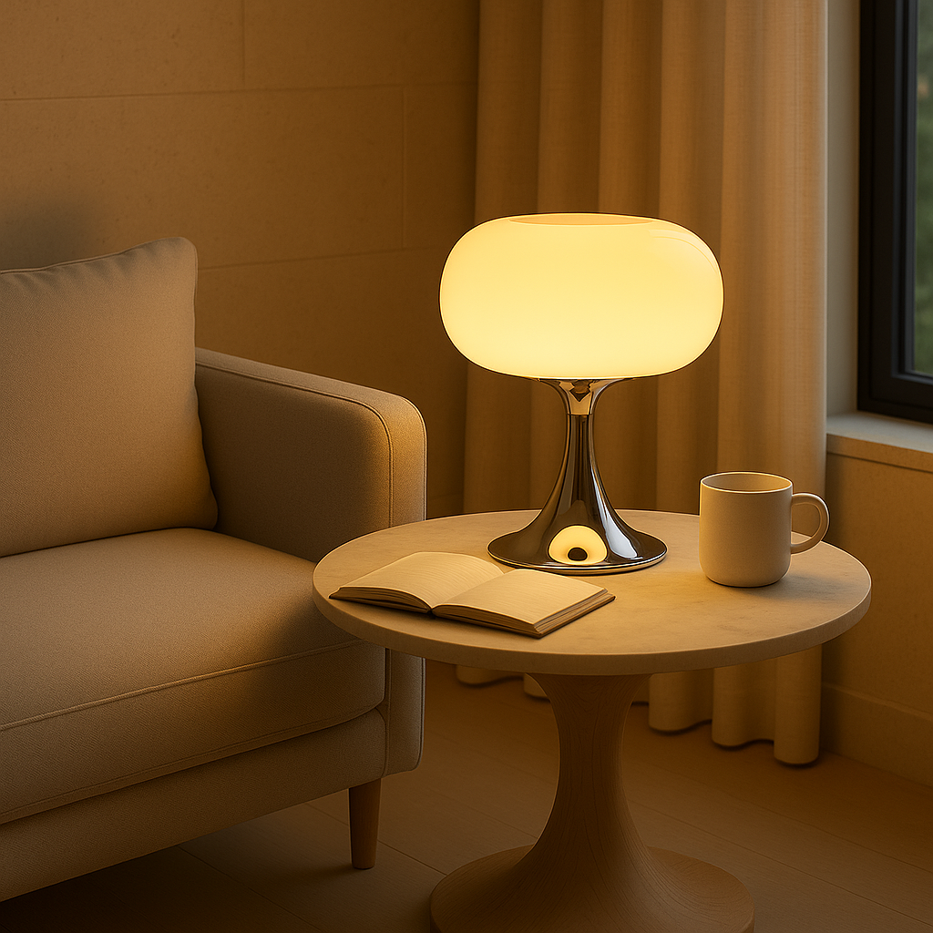 RetroGlow Bauhaus Glass Table Lamp Warm Ambient Lighting
