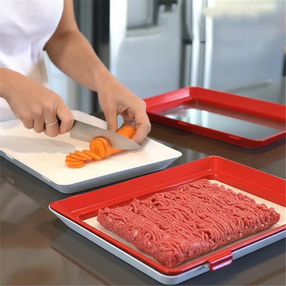 Reusable Food Storage Tray Elastic Seal Kitchen Refrigerator Container