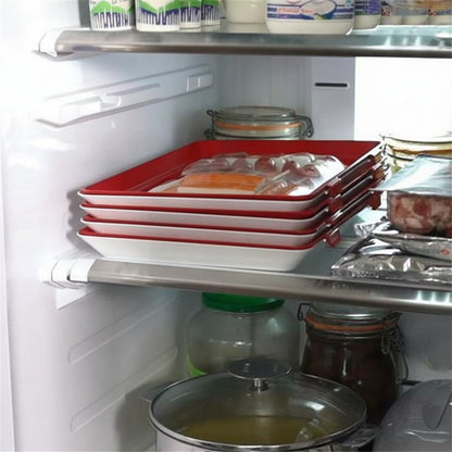 Reusable Food Storage Tray Elastic Seal Kitchen Refrigerator Container