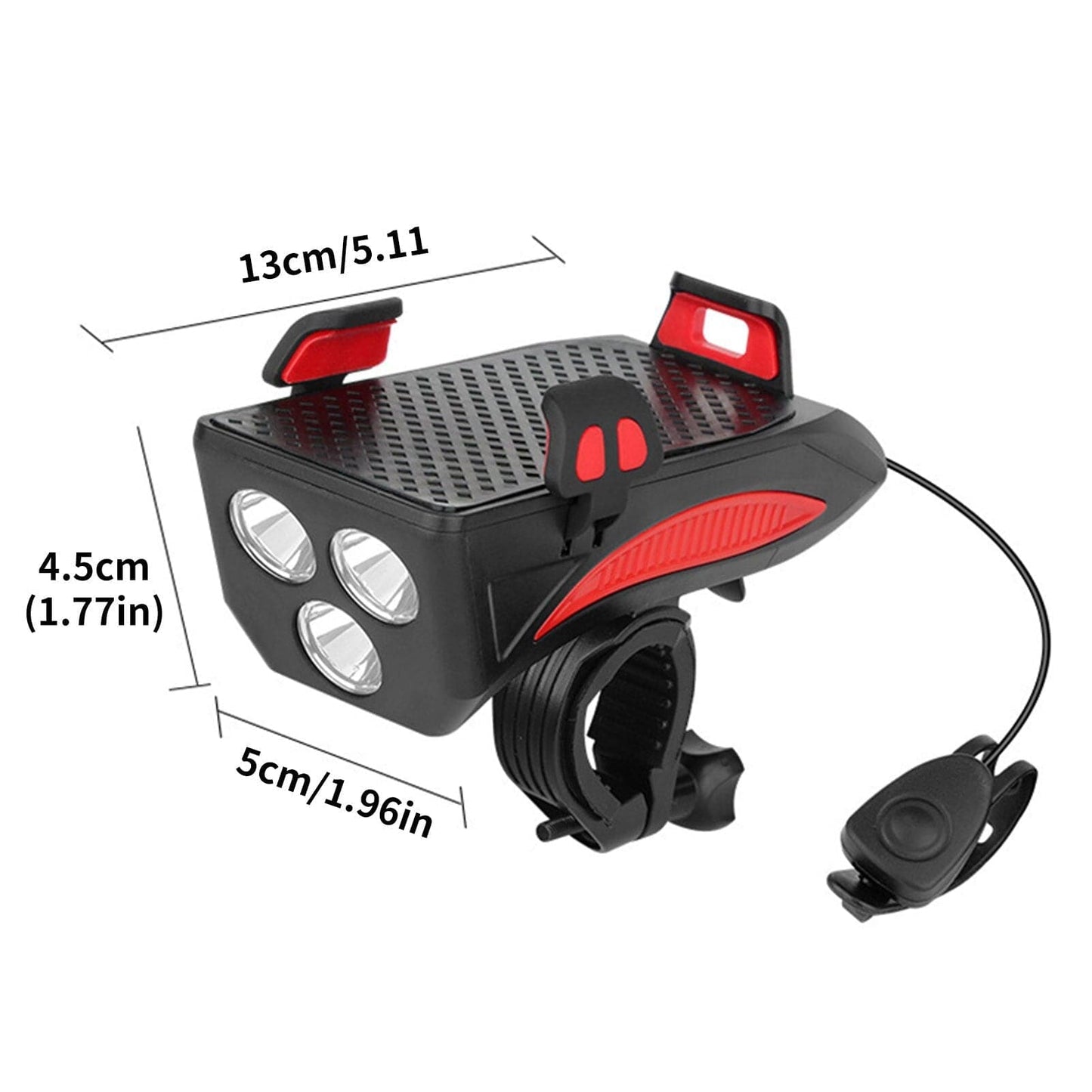 RideLight 4 in 1 Bike Light with Phone Holder Power Bank and Horn