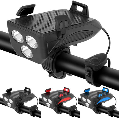 RideLight 4 in 1 Bike Light with Phone Holder Power Bank and Horn