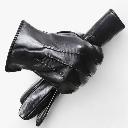 RippleWarm Sheepskin Leather Winter Gloves for Warm Comfort