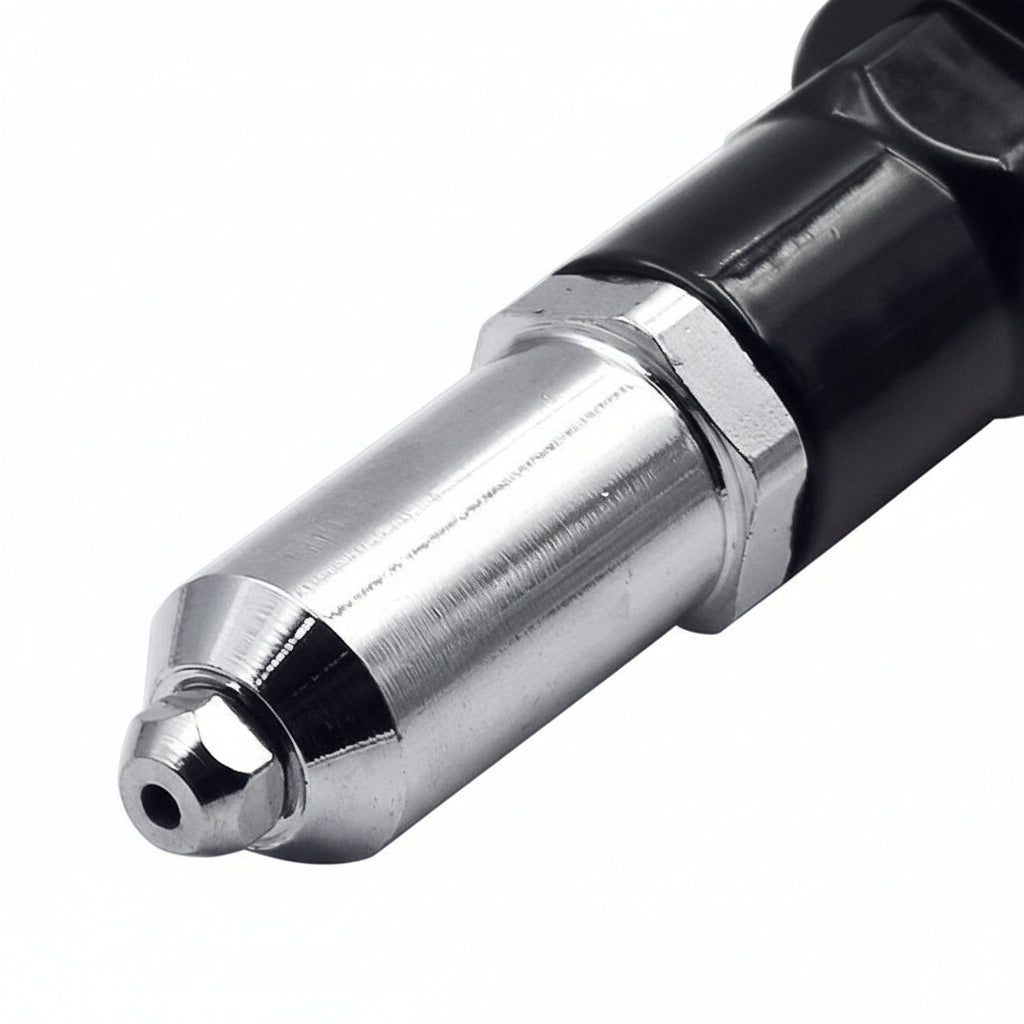 Rivet Gun Drill Adapter Kit with Interchangeable Nozzles and Rivets