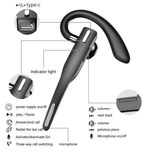 RoadMic Pro Wireless Bluetooth Headset with Dual Mic and Noise Reduction