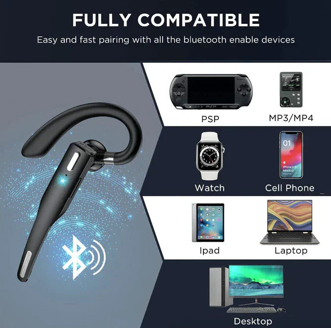 RoadMic Pro Wireless Bluetooth Headset with Dual Mic and Noise Reduction
