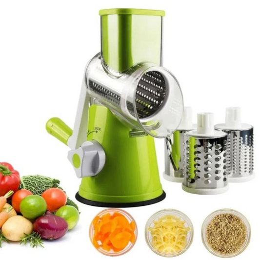 Rolling Vegetable Slicer with 3 Stainless Steel Blades