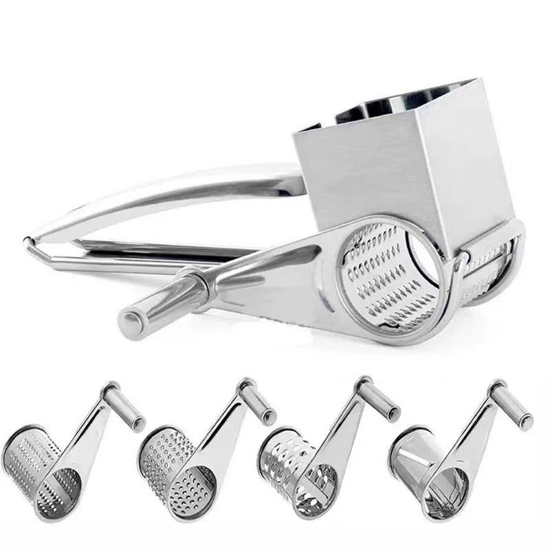 Rotary Cheese Grater Stainless Steel with Interchangeable Drums