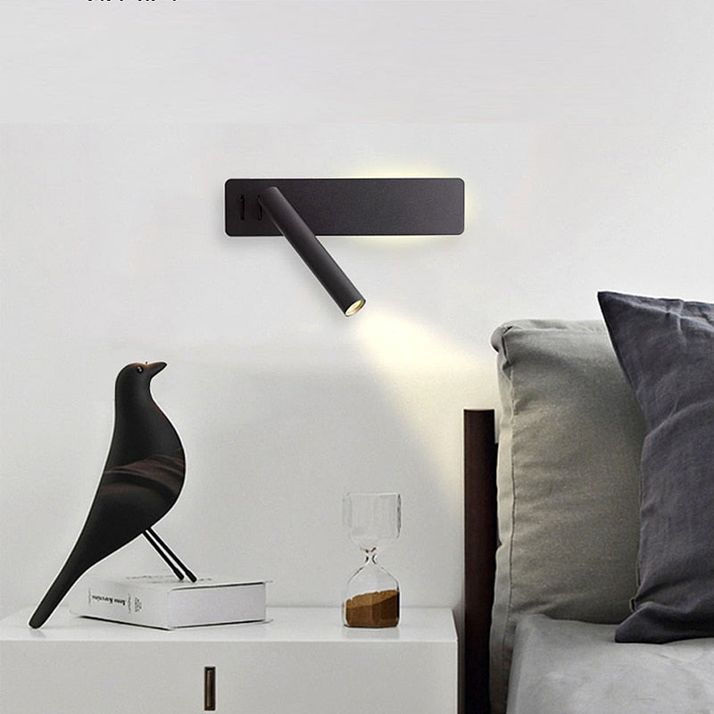 Rotatable LED Wall Reading Light Adjustable Brightness Bedside Lamp