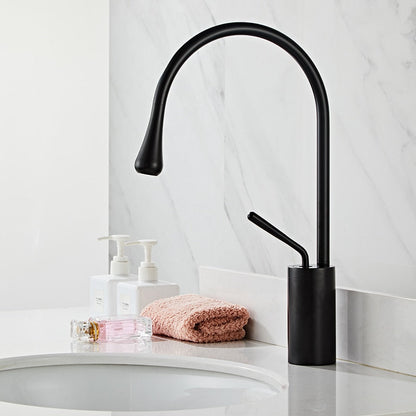 Rotating Brass Bathroom Faucet with Waterfall Effect
