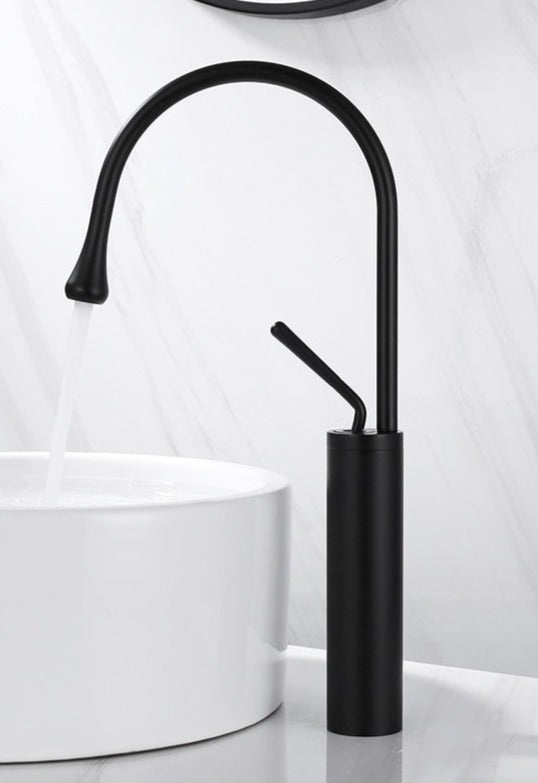 Rotating Brass Bathroom Faucet with Waterfall Effect