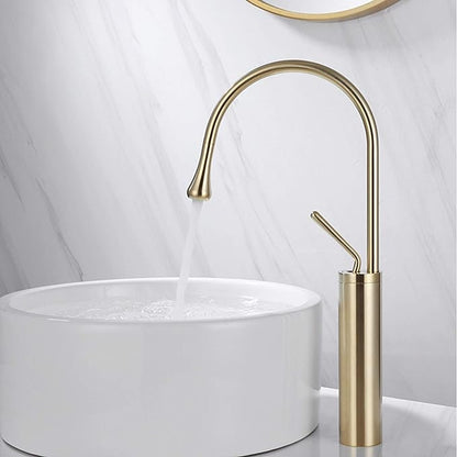 Rotating Brass Bathroom Faucet with Waterfall Effect