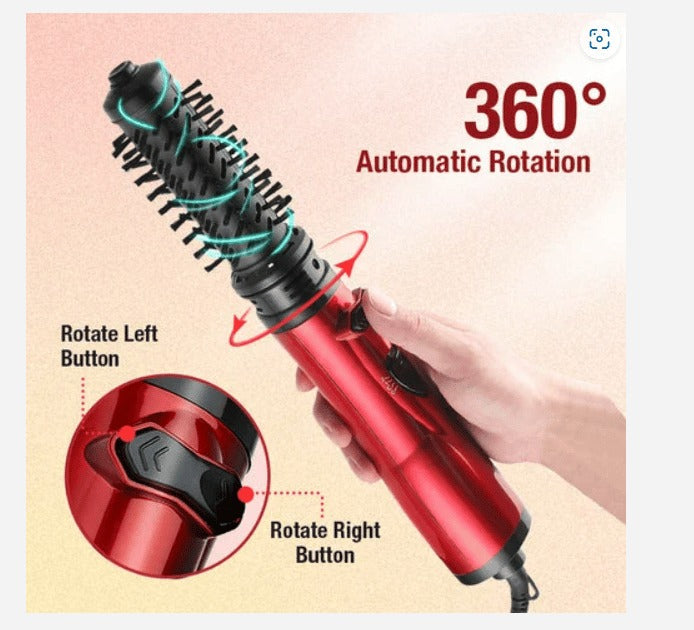 Rotating Hot Air Hair Dryer Brush with Dual Direction Styling