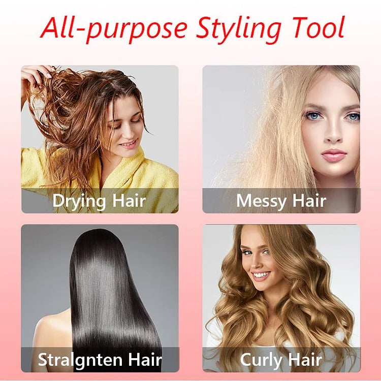 Rotating Hot Air Hair Dryer Brush with Dual Direction Styling