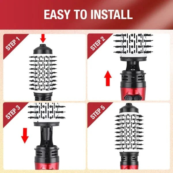 Rotating Hot Air Hair Dryer Brush with Dual Direction Styling