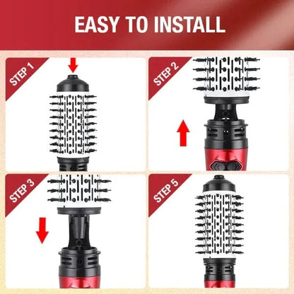 Rotating Hot Air Hair Dryer Brush with Dual Direction Styling